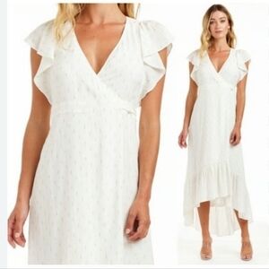 Anthropology DREW White High Low V-Neck Sundress
